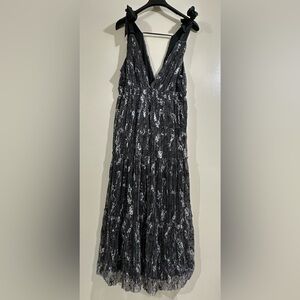 Lulu's Black and White Backless Dress